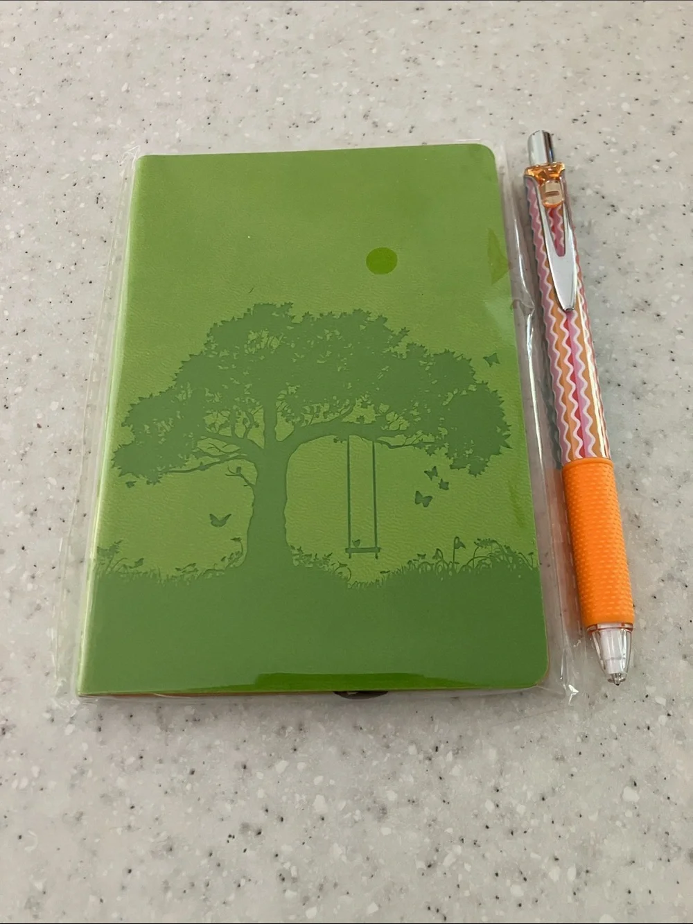 Pocket Notebook With Lined Pages, Ribbon Bookmark and Retractable Pencil